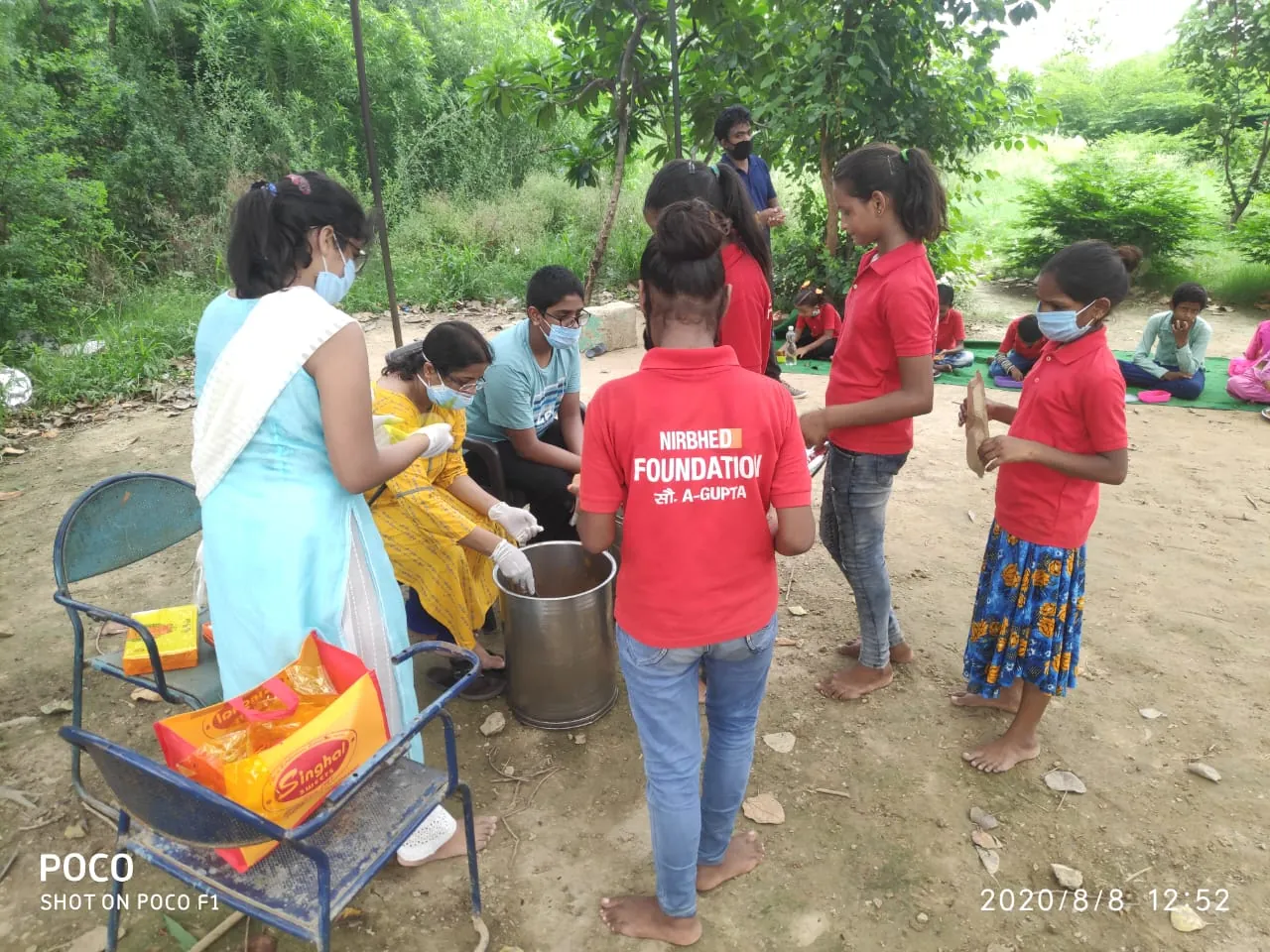 Meal distribution for children through a community initiative.