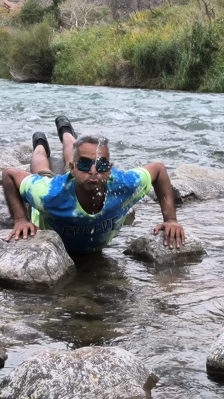 A cold-water river challenge in Kazakhstan.